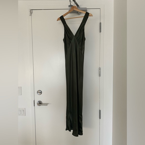 Shona Joy La Lune Plunged Midi Dress - Women’s Size 4 - Forest Green - Picture 6 of 7